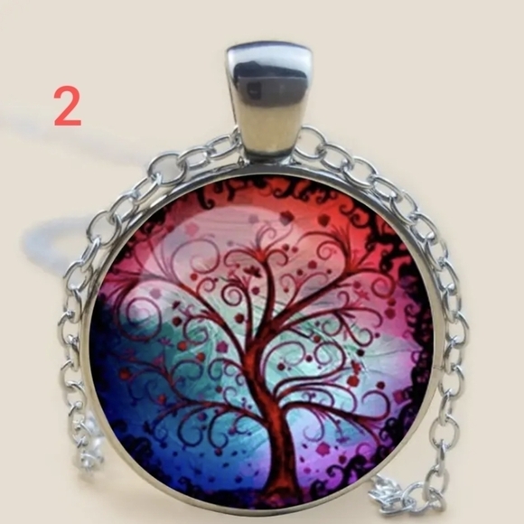 🎉5 For $15🎉COLORFUL Tree Pendant Necklace - Picture 2 of 6